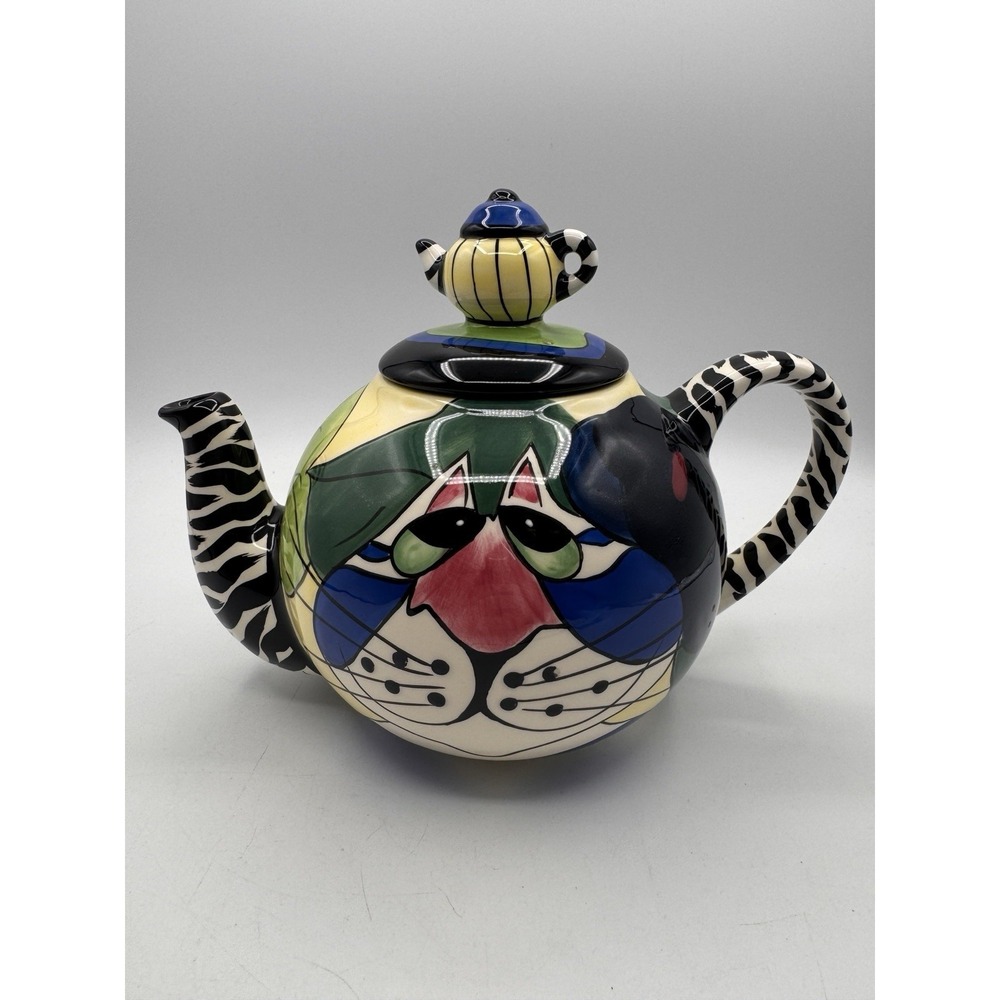 Clancey Cat Teapot Sealed With A Kiss SWAK By Lynda Corneille